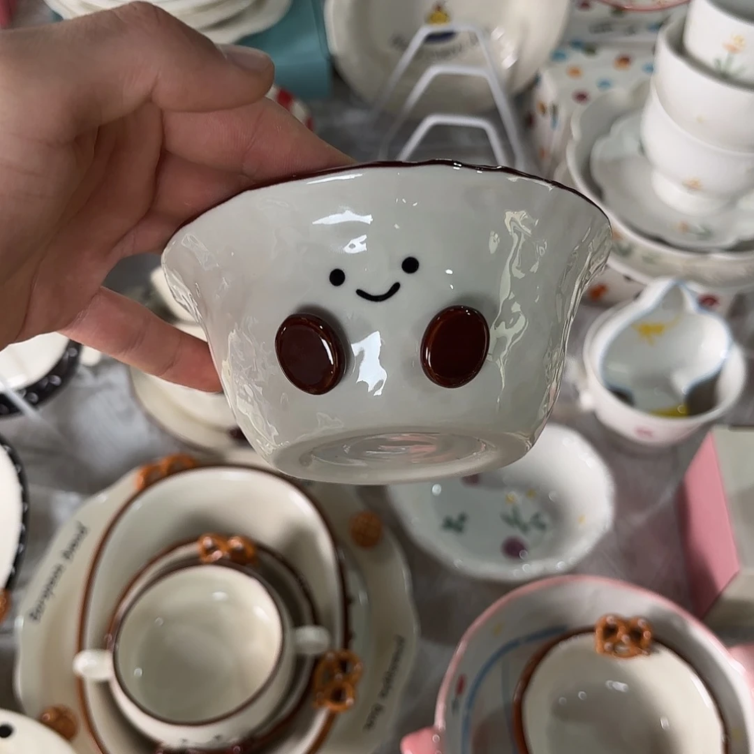 白瓷可爱豆豆碗五寸