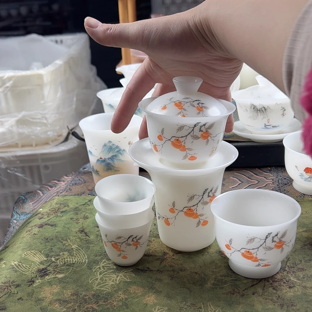 蜡***新素烧璞玉盖碗150ml茶海3个美人杯45ml，压手杯120ml