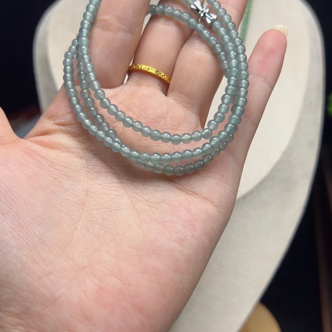 未镶嵌手链翡翠天然翡翠圆珠卡3.8