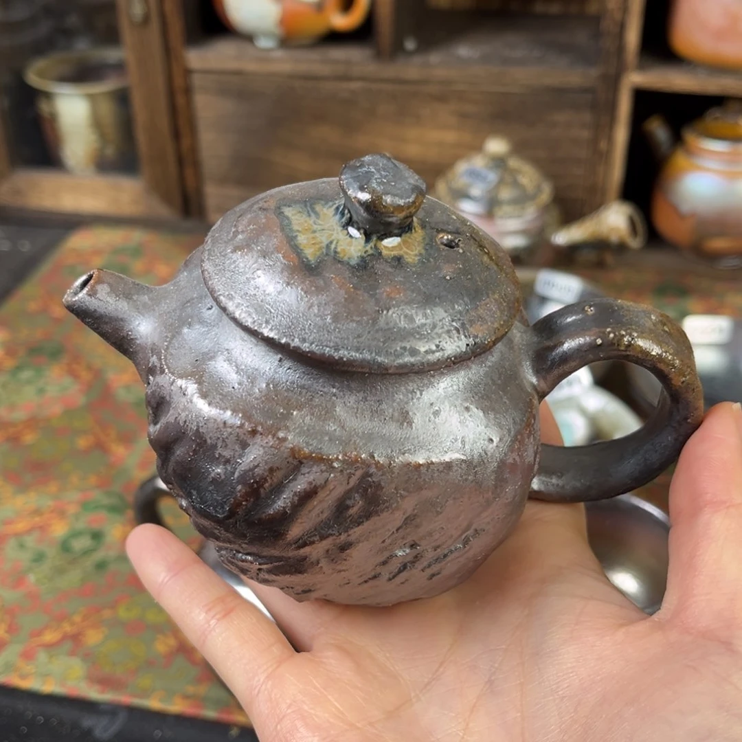 摆件柴烧茶器手捏壶