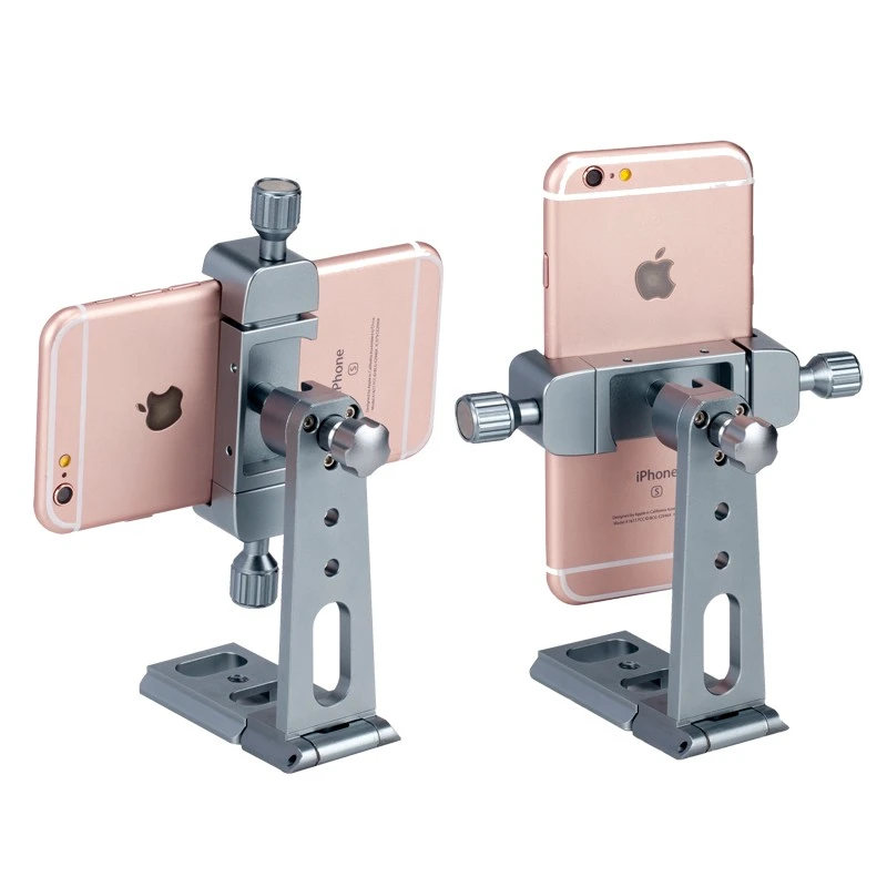桌面全金属手机支架相机三脚架通用夹子直播旋转拍摄折叠懒人支架
