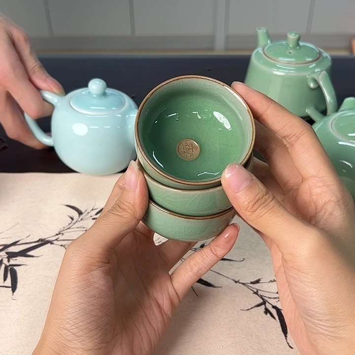 龙泉云间青瓷小米茶器