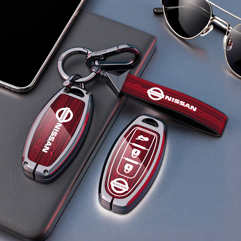 适用日产轩逸钥匙套尼桑天籁逍客奇骏楼兰骐达蓝鸟金属钥匙壳扣