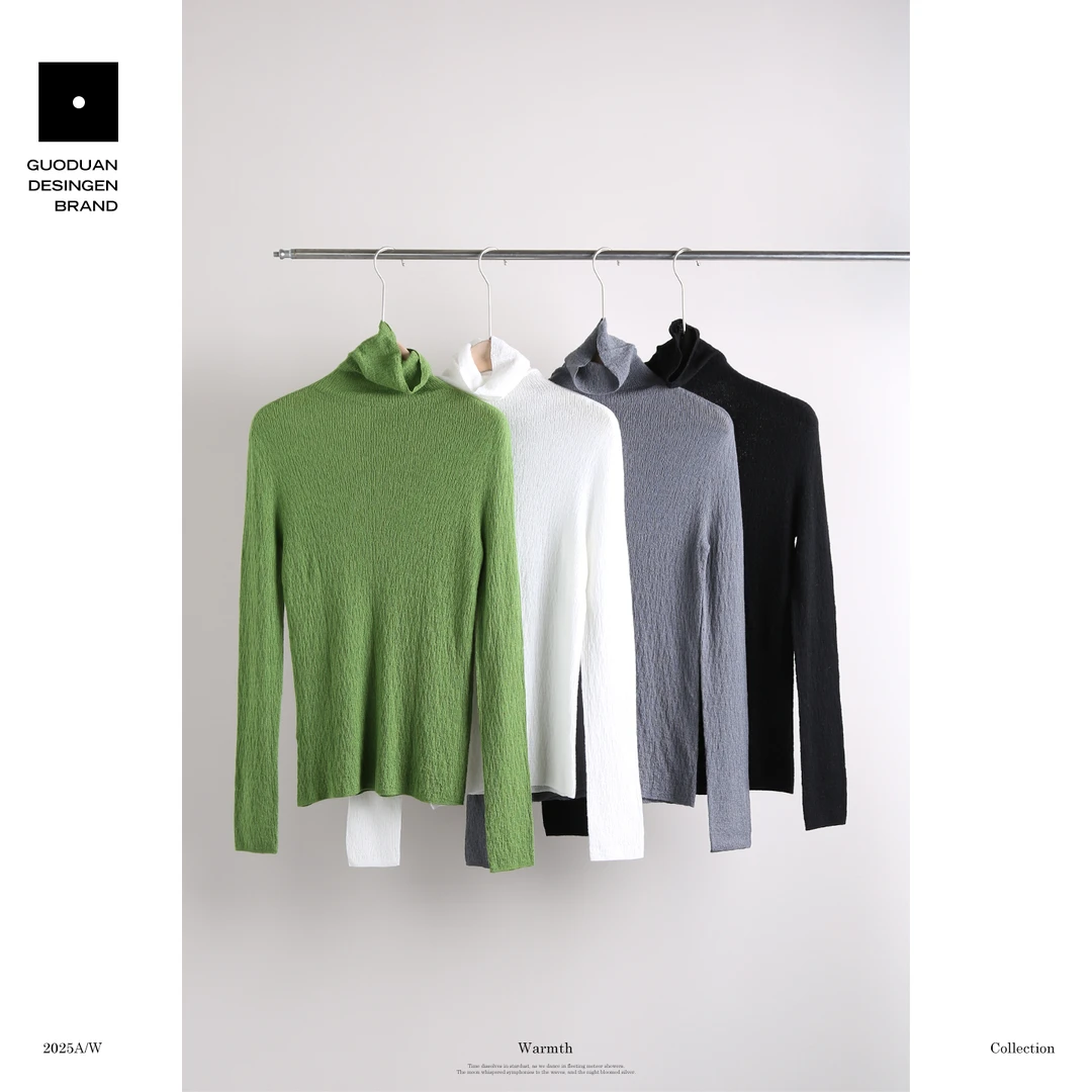 果缎 羊毛高领打底衫舒适百搭毛针织衫 MJC1-23131