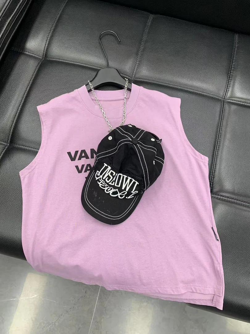 山 2025【Y】6月14日 儿童男童女童时尚紫色夏季无袖T恤2597-