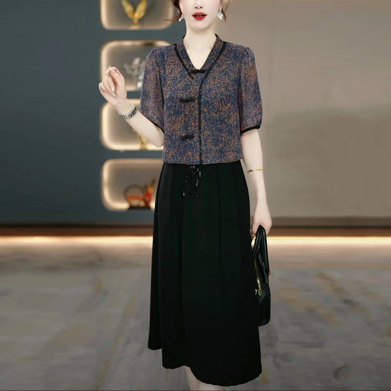 中国风气质连衣裙女夏季爆款2025新款高级感时尚洋气收腰显瘦裙子