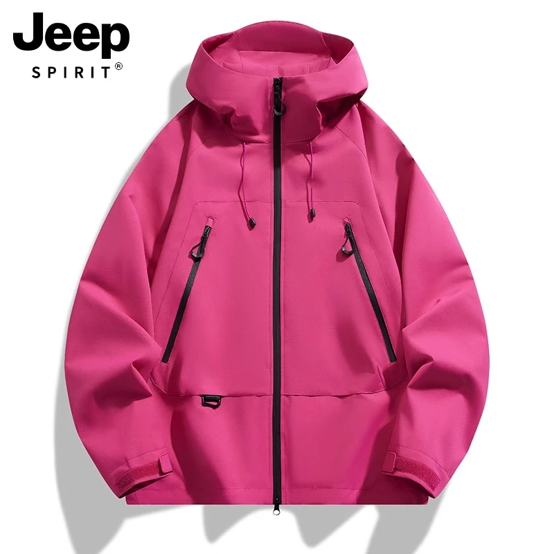 JEEPSPIRIT吉普冲锋衣男女款2025新款春秋户外防风三合一登山外套