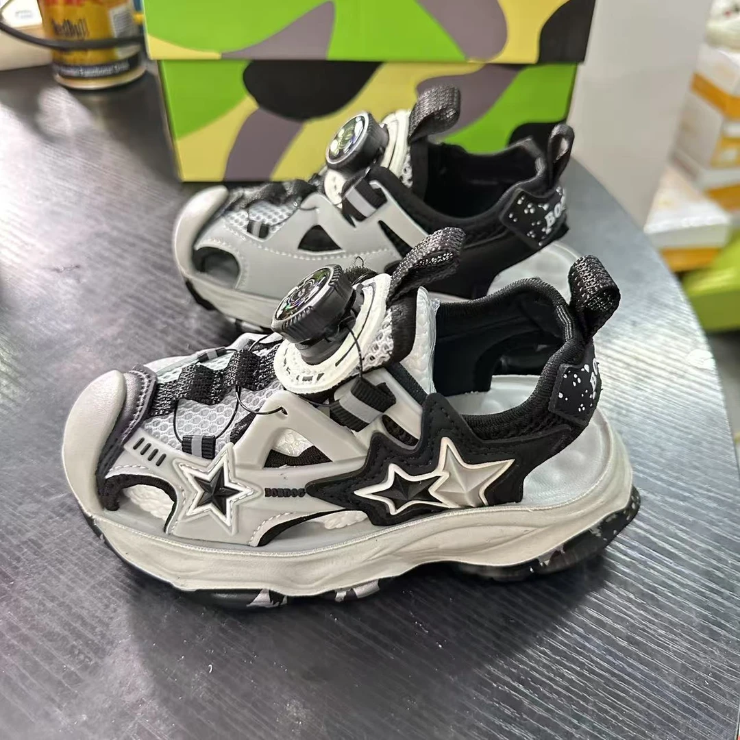 【现货】XZ-2061  灰色 儿童时尚休闲百搭软底包头防滑