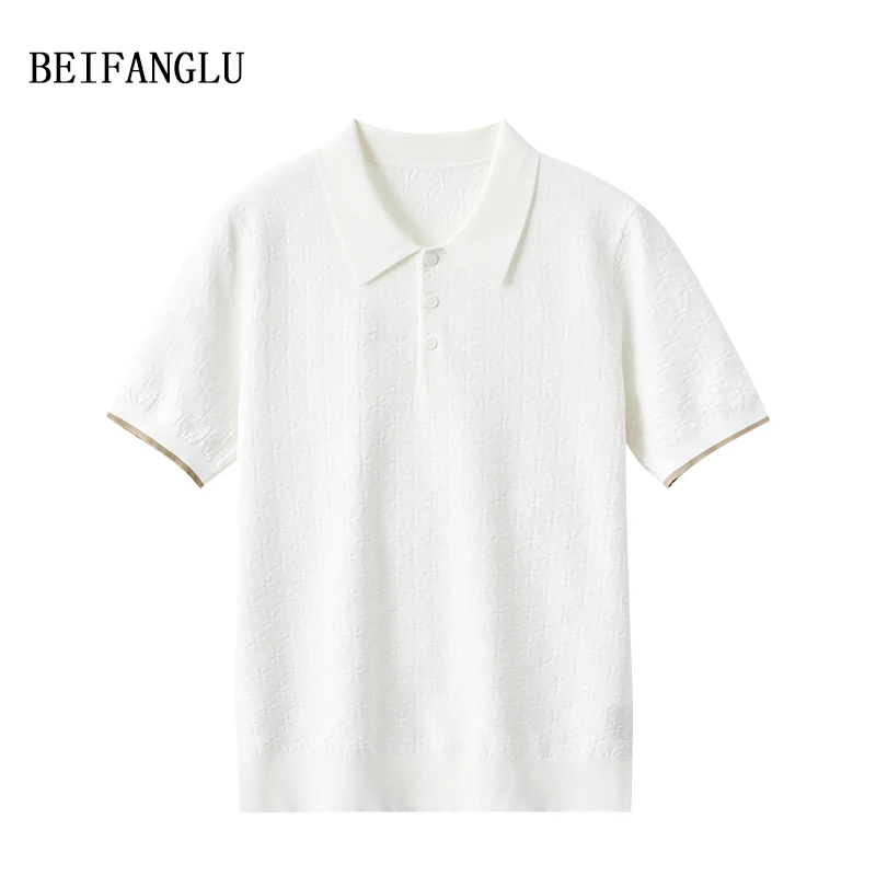 北方鹿  2025夏季男装修身休闲POLO衫气质简约百搭风格短袖251124