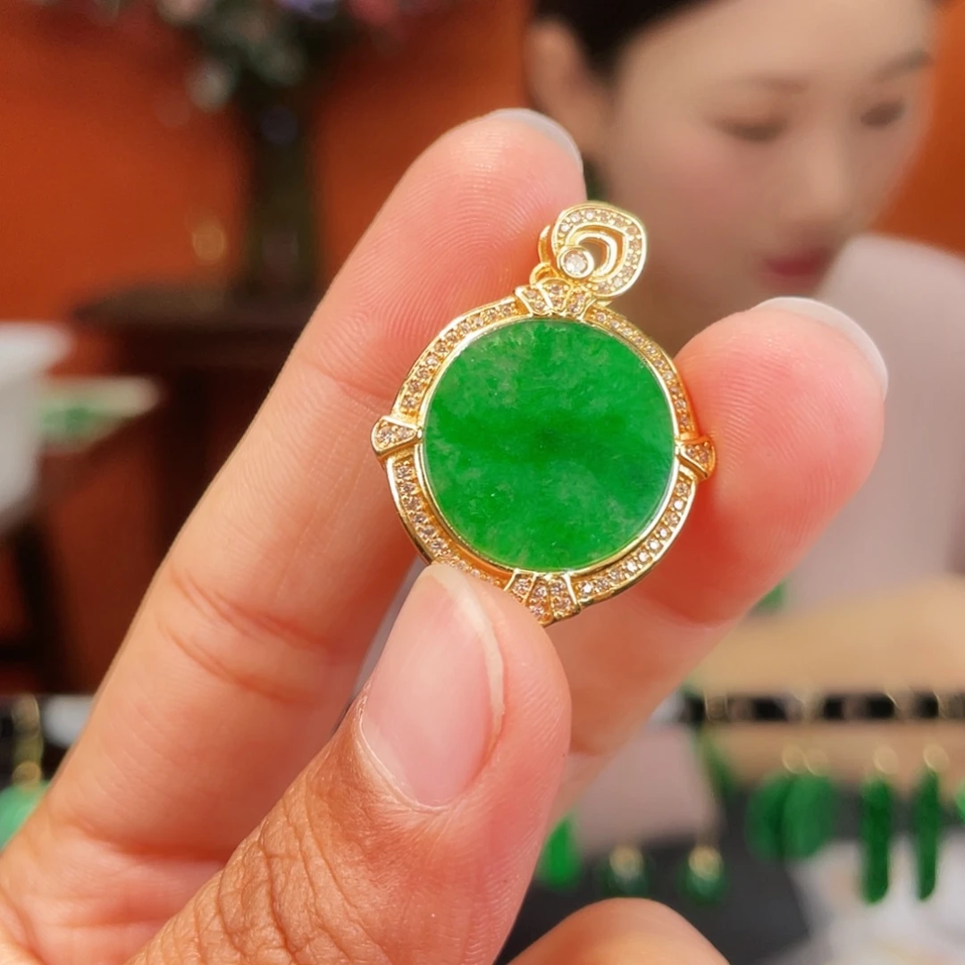 翡翠银S925镶嵌耳饰