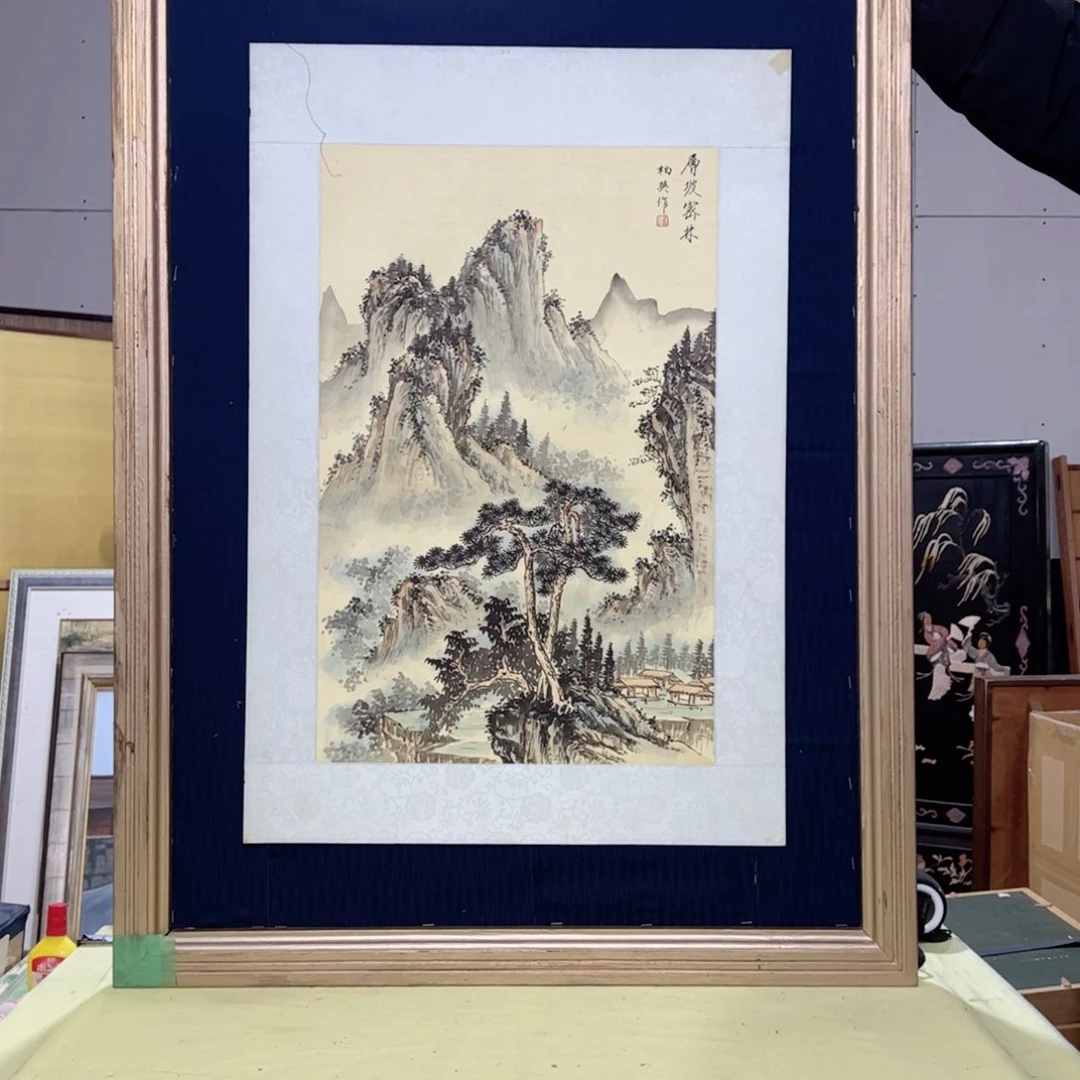 绘画雨*屏风框画茶空间设计