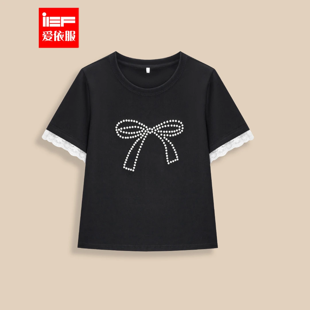 IEF/爱依服大码女装2025夏季新款韩版甜美减龄少女风通勤百搭T恤