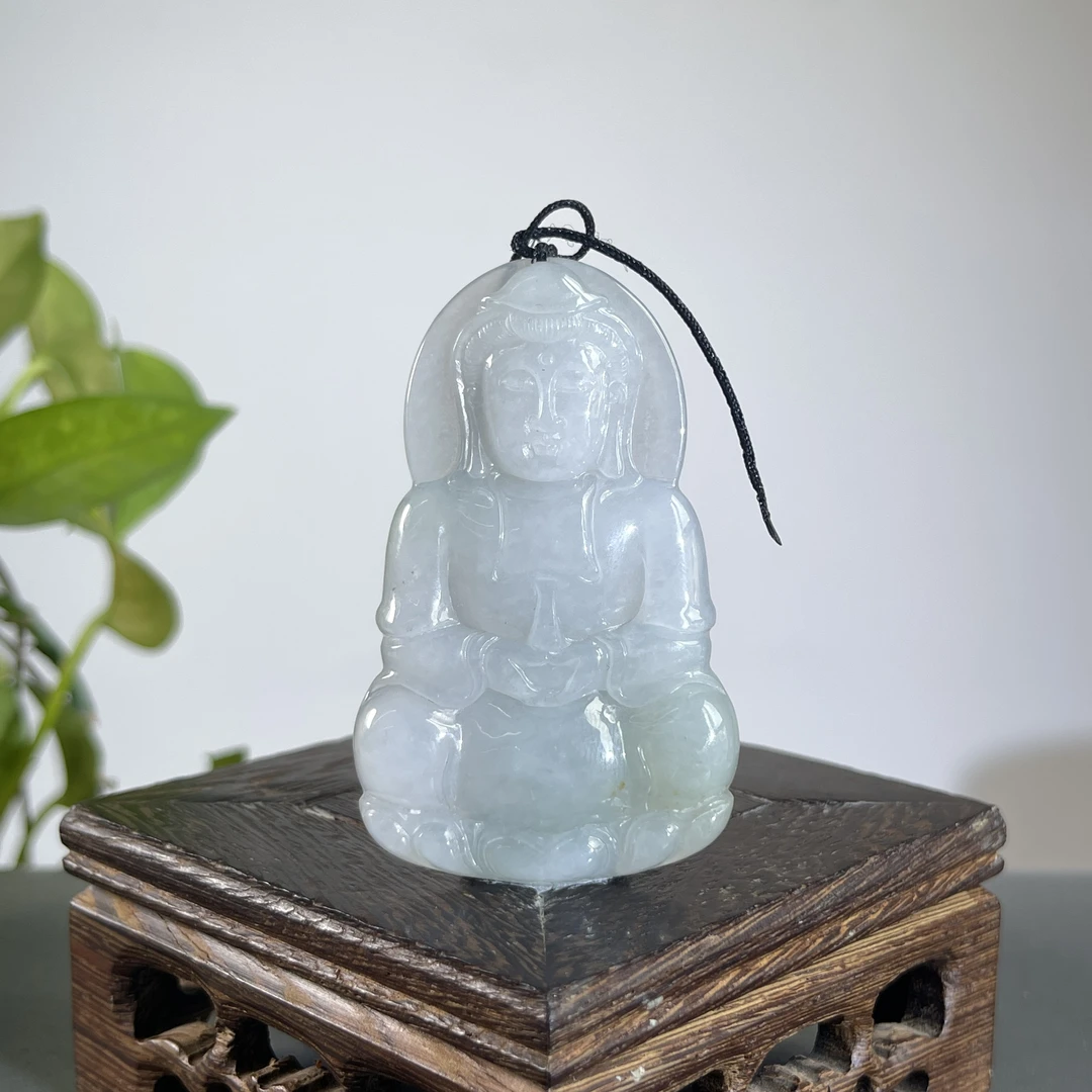 JTW13-107 天然缅甸A货翡翠 正装观音