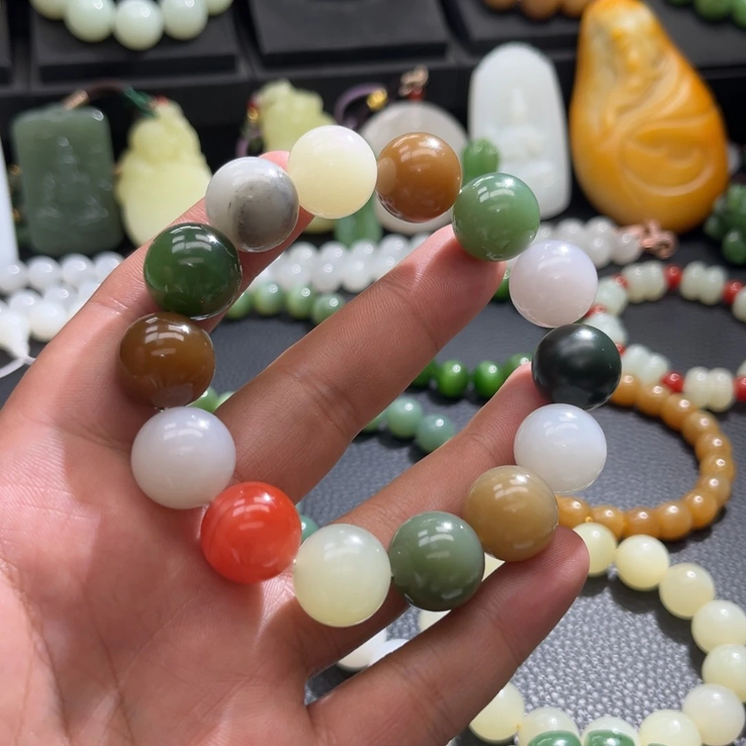 和田玉手串未镶嵌伯*