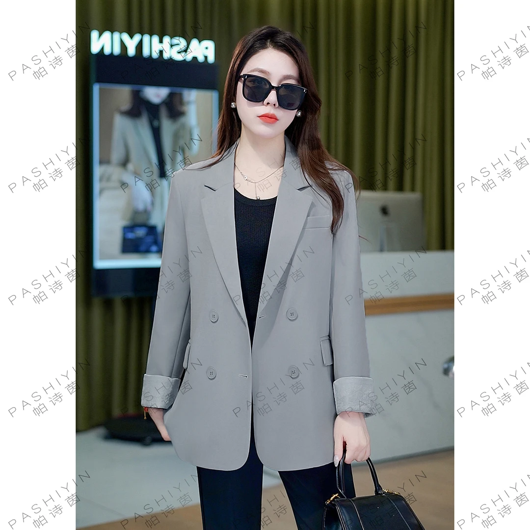 PASHIYIN/帕诗茵2025春季时尚百搭气质小个子女西装外套#25110