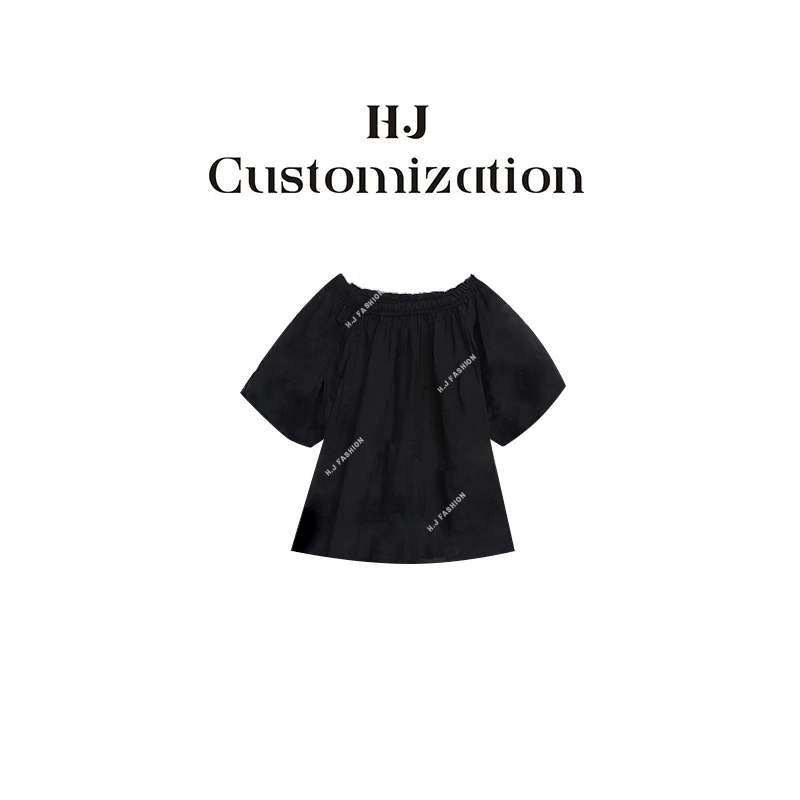 【 H·J 】“一封情书”法式精致泡泡袖一字肩短袖上衣26S130