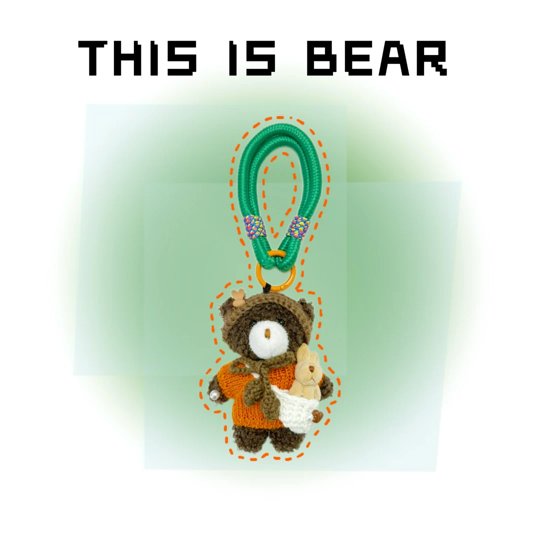 This is Bear•设计师原创包包挂件/手机挂饰/车挂/咖头套橘黄毛衣
