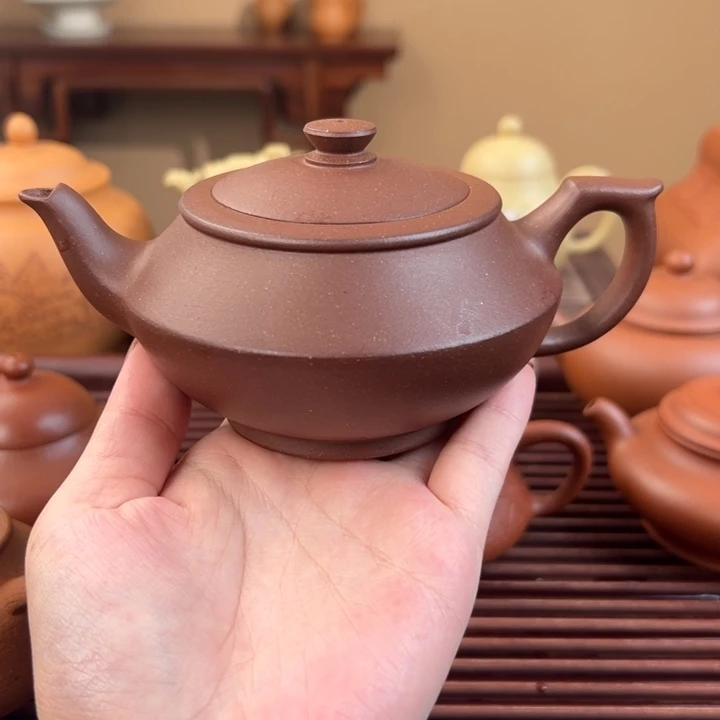 秦***粤茶壶紫砂棕红紫泥汉云240cc