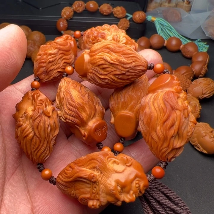 船***长橄榄核手串/手链橄榄核雕刻的作品