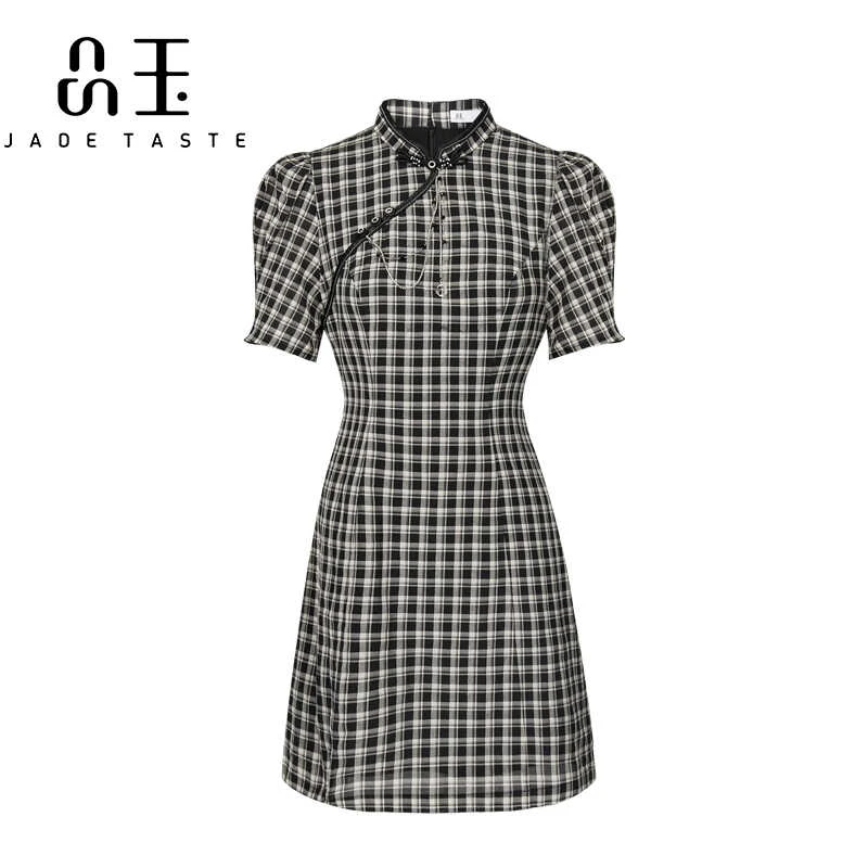【媛媛女王专享】品玉【纸短情长】民国风格子旗袍P32TL3261
