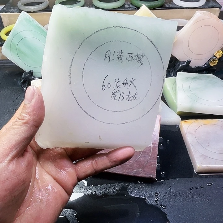 【闪购商品】石英质玉（金丝玉）手镯未镶嵌月**楼加工定制