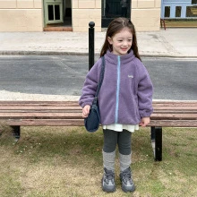 福袋儿童毛绒外套紫色130尺码