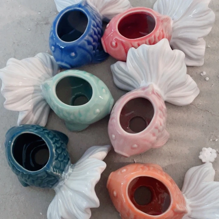 陶瓷6件套半手花盆浮力炸