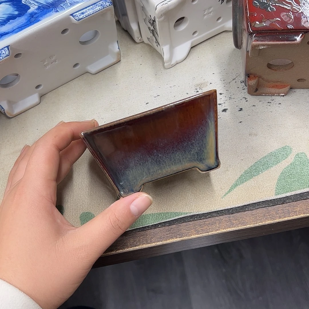 花盆紫砂900号瑕疵10/7.5/5cm窑变