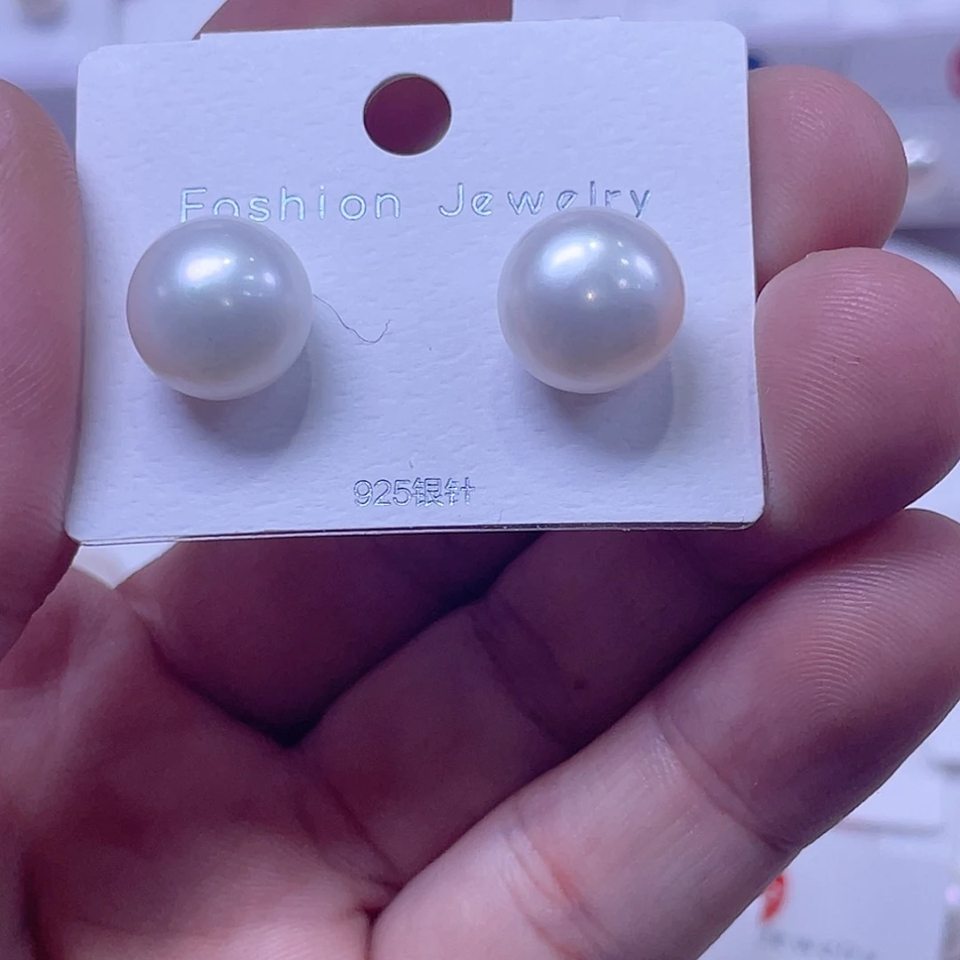 淡水珍珠耳饰银S925镶嵌
