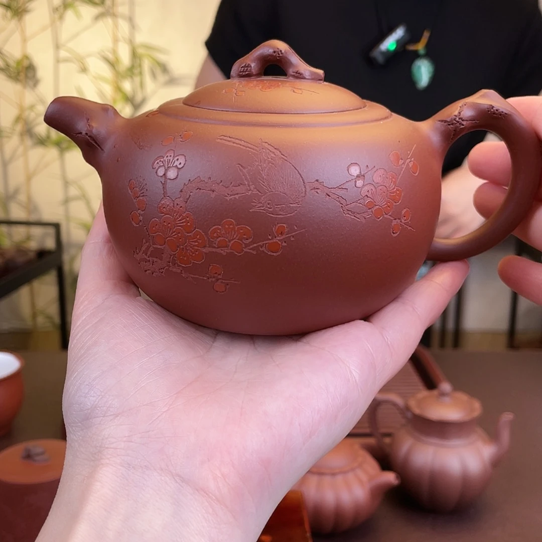 茶壶紫砂北 老清水卡盖粉浆大壶490cc