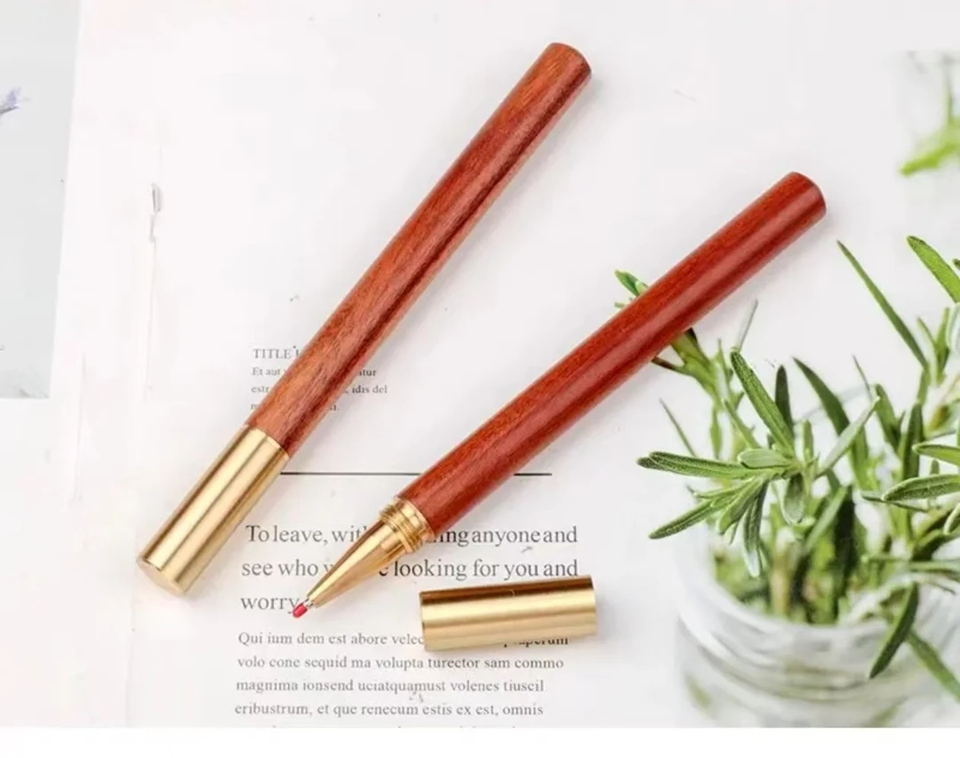 【宠粉福利】（2只）实木铜色笔头便携办公签字笔