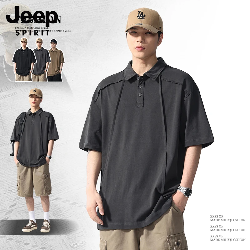 简约薄款夏季常规港风短袖透气垂顺Polo衫t恤男装潮流翻领