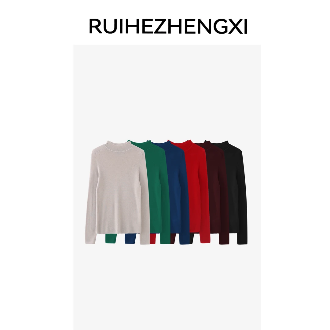 RUIHEZHENGXI｜瑞和正熙967177 可机洗通勤极简半高领羊毛衫