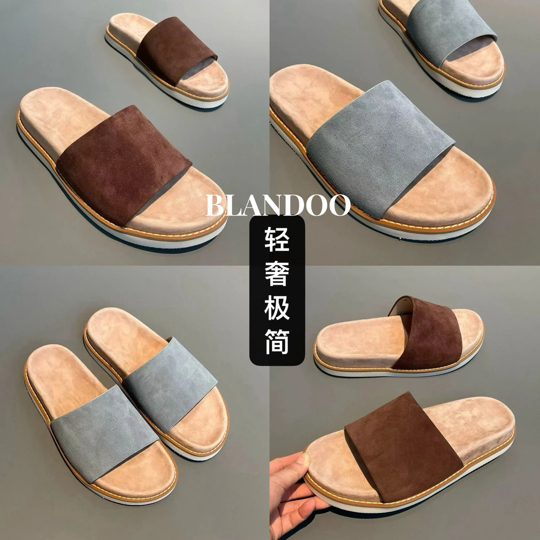 BLANDOO   “极简风”  B*C系列轻盈舒适防滑软底一字拖鞋9BD936