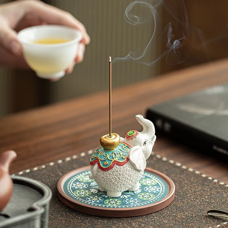 吉象香插摆件家用原创心想事成线香香炉香插中式茶道茶台摆件yw