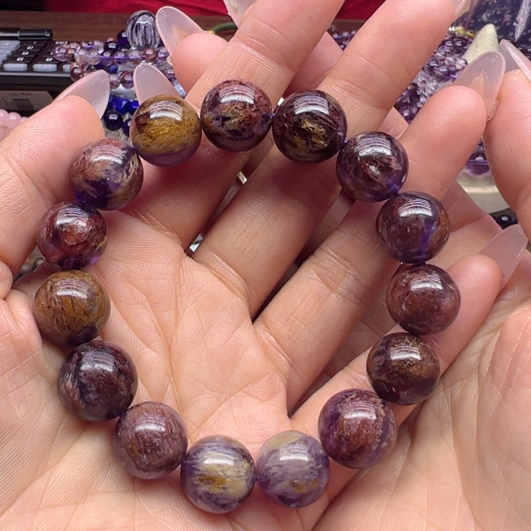 水晶手串未镶嵌紫幽灵14