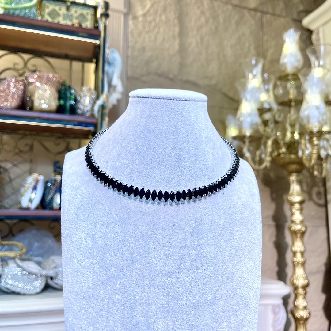 铜合金玻璃项链 S【24156】瑾瑟异域宫廷复古项圈设计师原创