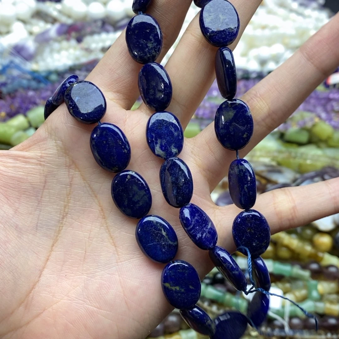 未镶嵌玛瑙/玉髓珠宝半成品一条天然12×16mm青金石蛋形