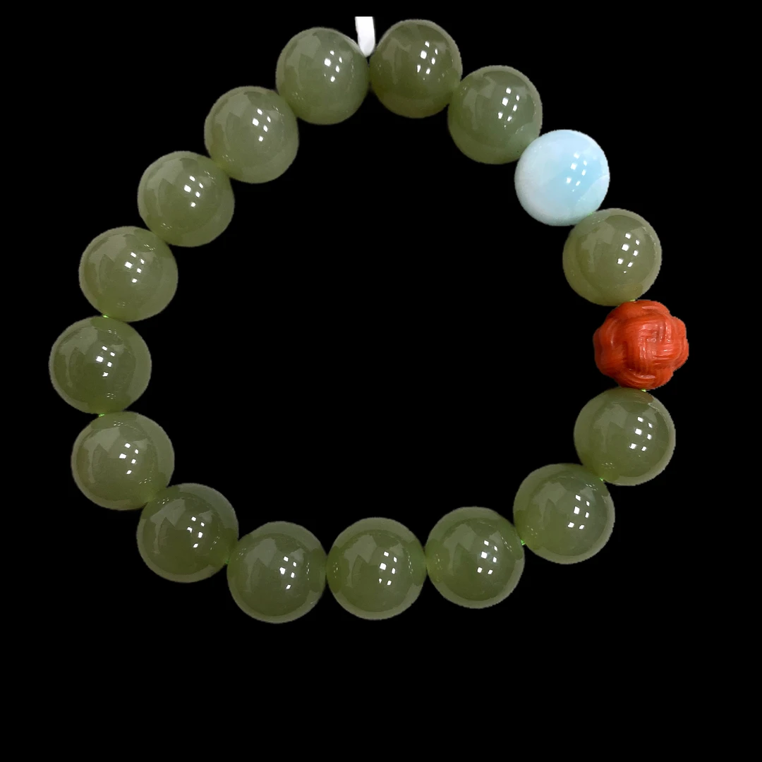 V8281和田玉手串孤品