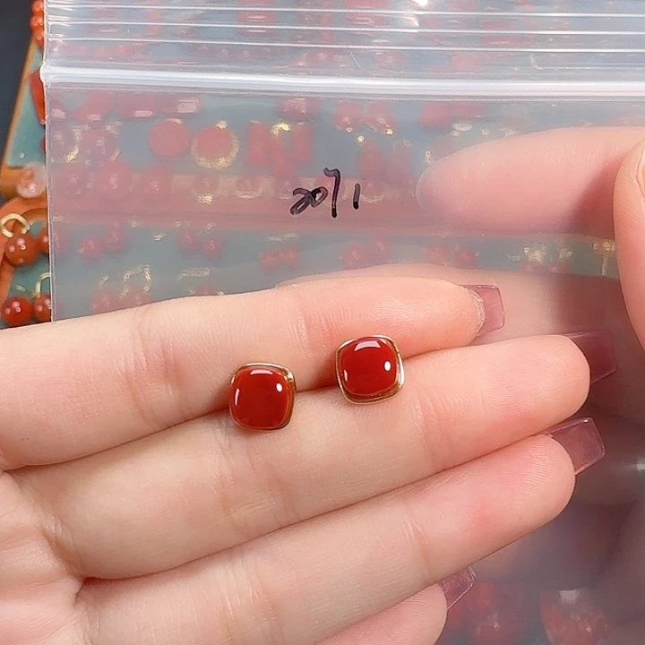 南红玛瑙银S925镶嵌吊坠