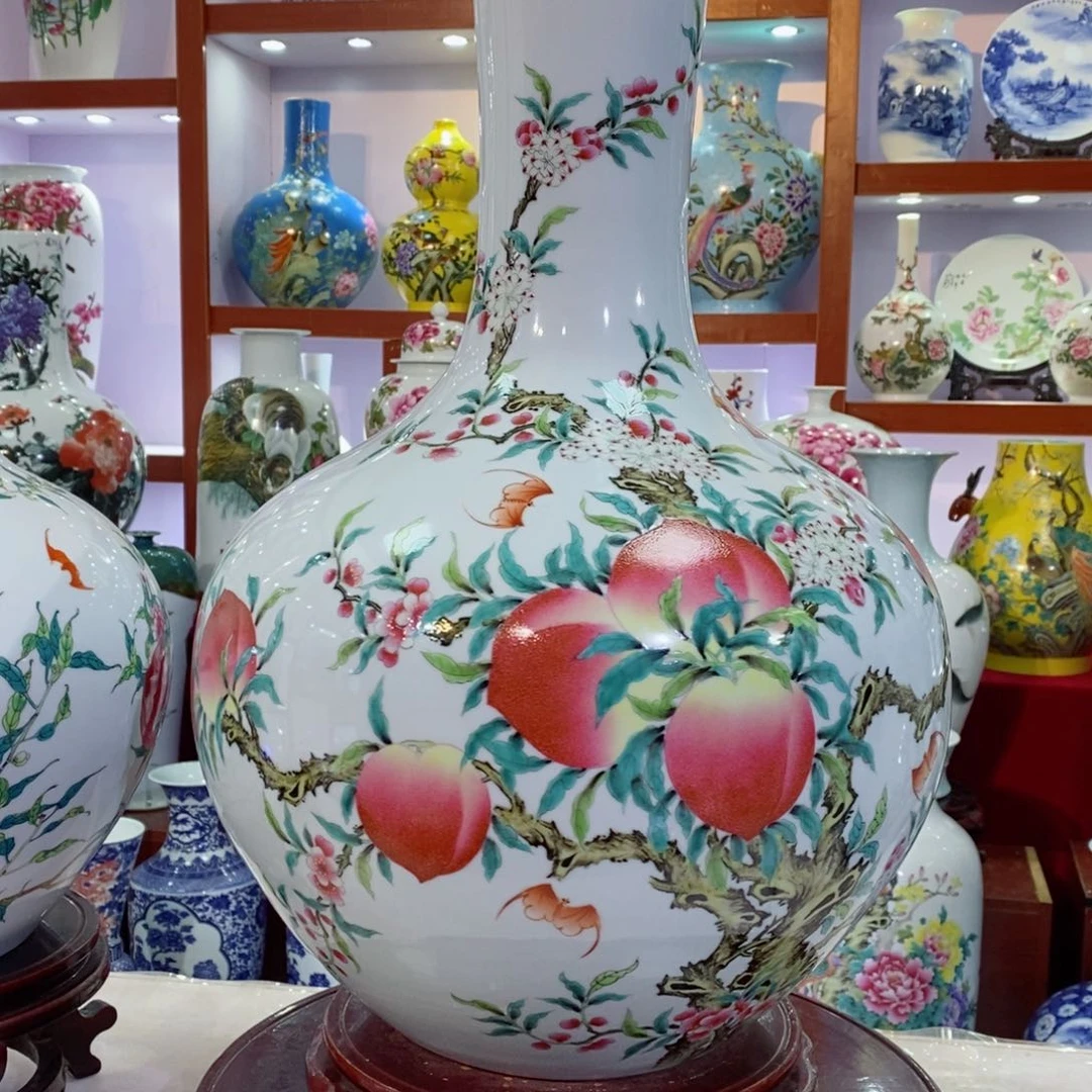 瓶黑*帅九桃五福天球瓶