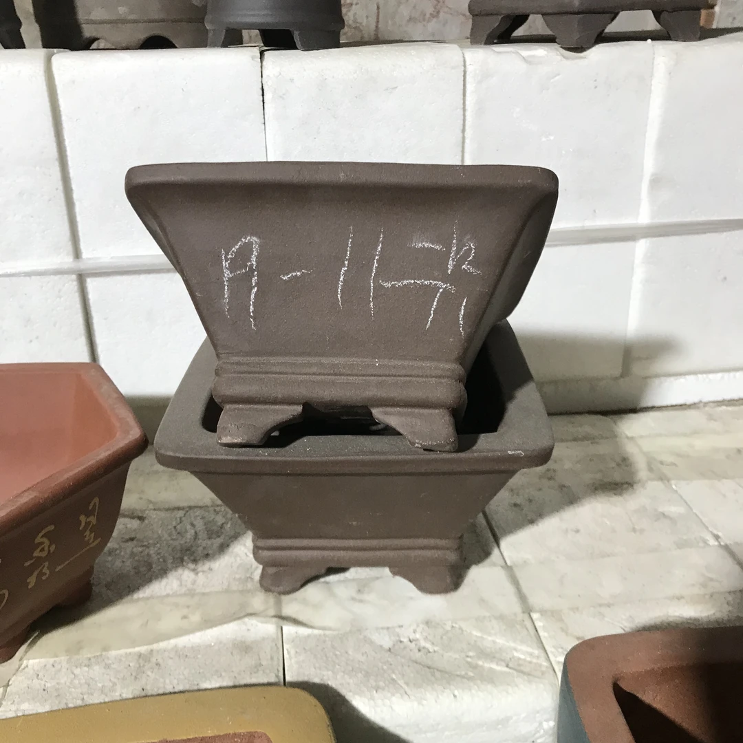 斗盆四方原色花盆19口径两个