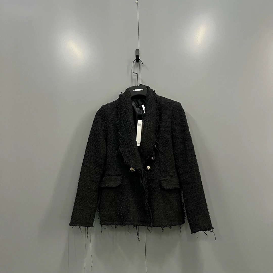 95新 maje zz7 3TAILOR 黑色编织外套bc011470