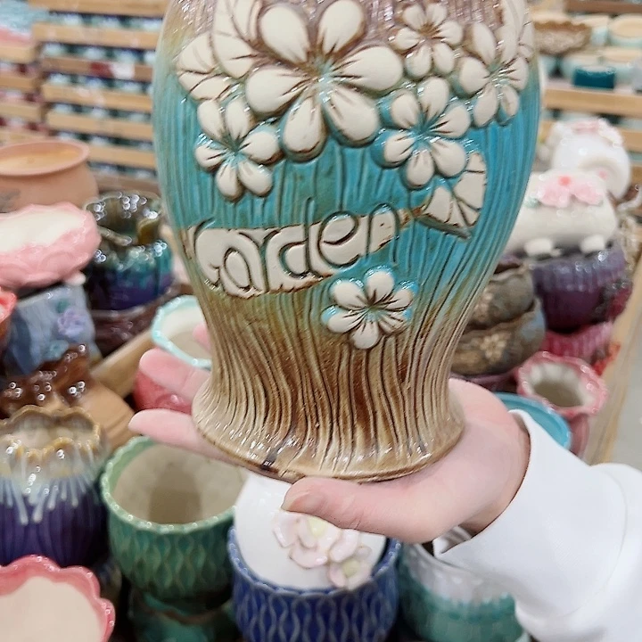 有孔.凑满10元发货多肉陶瓷花盆！