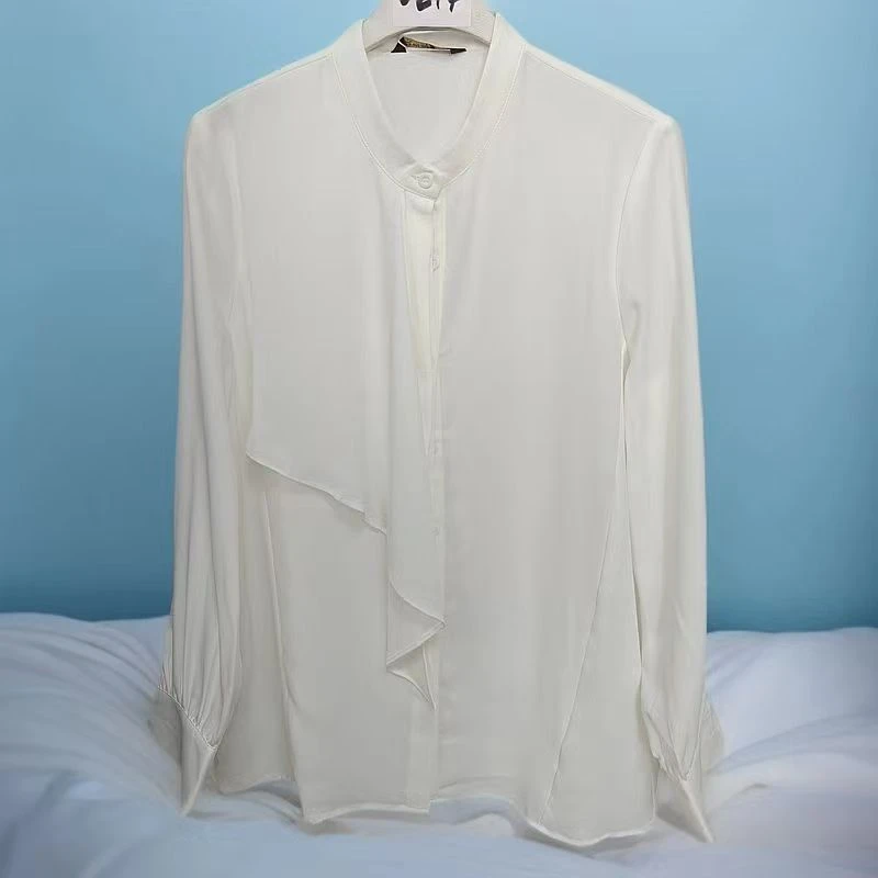 0274纯色女士云朵衫上衣简约时尚潮流衬衫长袖衬衣