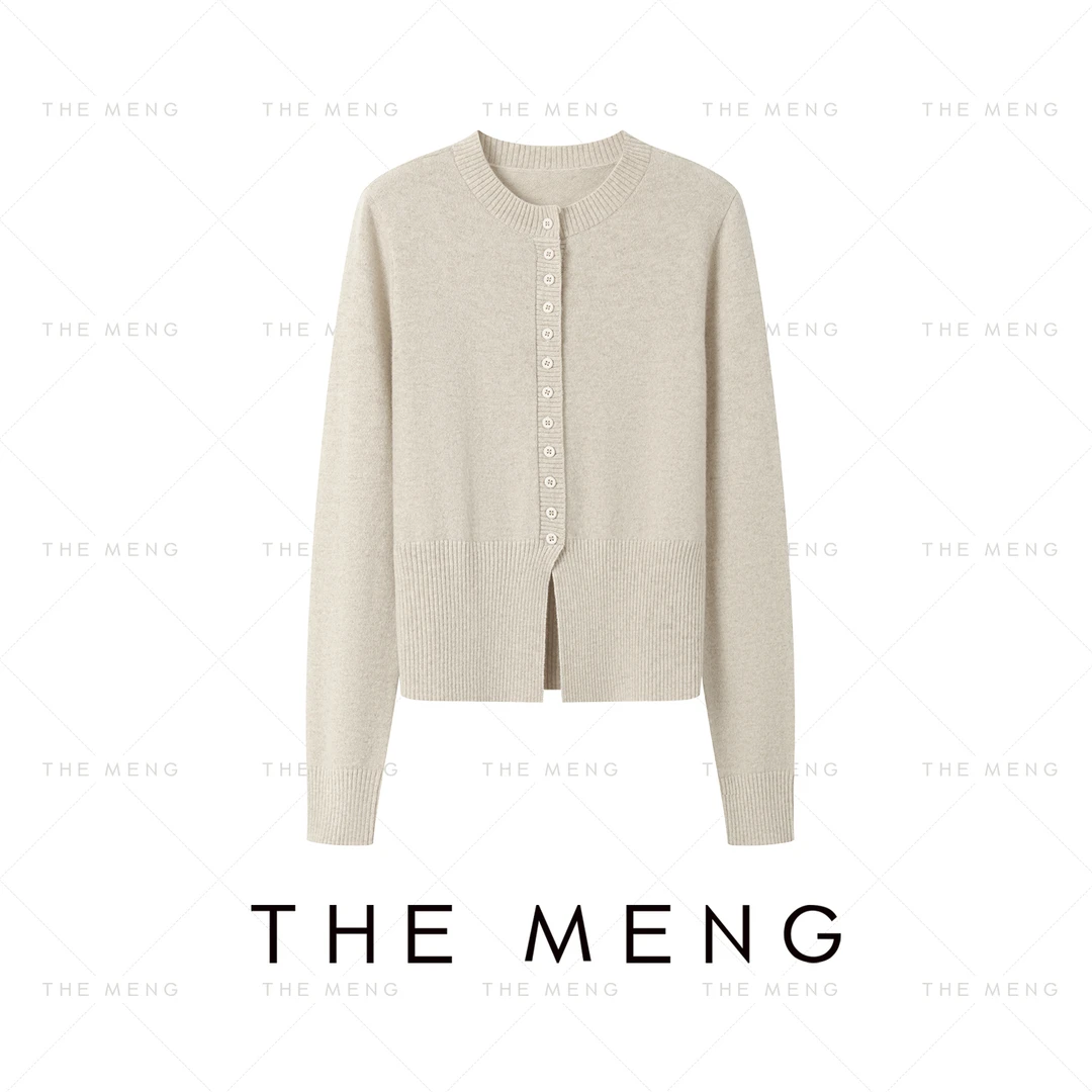 THE MENG【麦苏】阿拉善山羊绒美丽诺绵羊毛12针针织衫#M243I0004