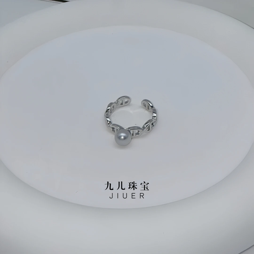 S925银 海水真多麻戒指 5-6mm（多样性发1） X922