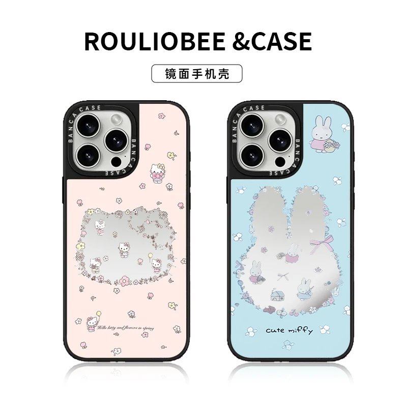 BANCA镂空鲜花适用苹果16手机壳13保护壳苹果iPhone15/14镜面12新