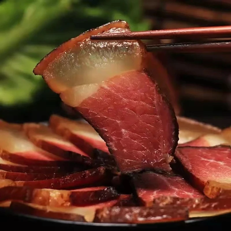 正宗柴火烟熏腊肉传统手工制作小火慢熏土猪肉