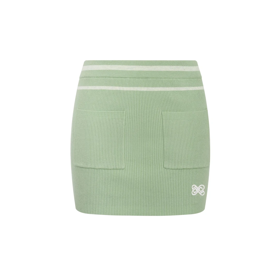 ANN ANDELMAN【商场同款新品】25春夏 编织包臀条纹毛织套装半身裙